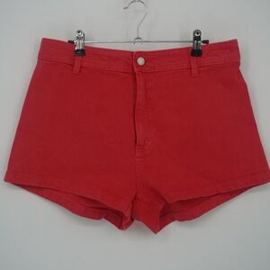 Universal Thread Womens Red High Rise Sailor Shorts Size 12 Stretch Denim